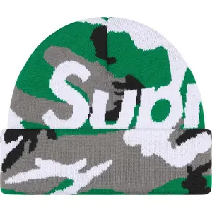 Supreme Beanie Big Logo FW25 Green Camo