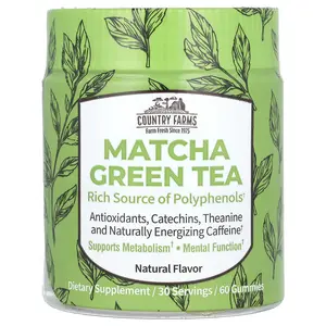 Country Farms Matcha Green Tea, Natural, 60 Gummies (12.5 mg per Gummy) Country Farms Matcha Green Tea, Natural, 60 Gummies (12.5 mg per Gummy)