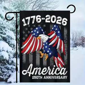America 250th Anniversary Eagle Garden Flag 1776-2026 Patriotic Outdoor Decor Weather Resistant Polyester 12x18 Inches for Fourth of July Memorial Day Veterans Day Double Sided Print