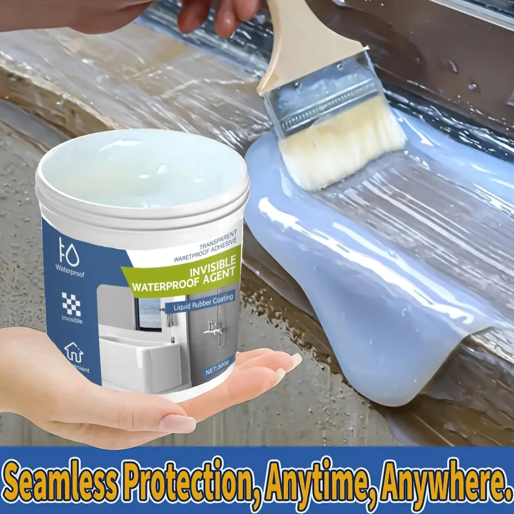 Transparent Invisible Sealing Waterproof Glue, Adhesive, Multi-Functional RV Roof Leak Proof Coating, Effective Waterproof Sealant for Bathroom, Windowsill, Walls, Roofs, Wall Repair Paste, Waterproofing Coating, Leakproof Waterproof