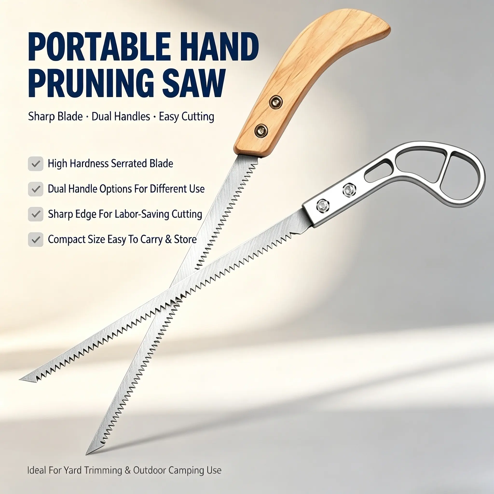 2-Pack Portable Hand Saw, Keyhole Saw，8.9-Inch SK5 Blade Compact Wood Cutting Tool for Tree Trimming, Gardening, Camping & DIY Projects