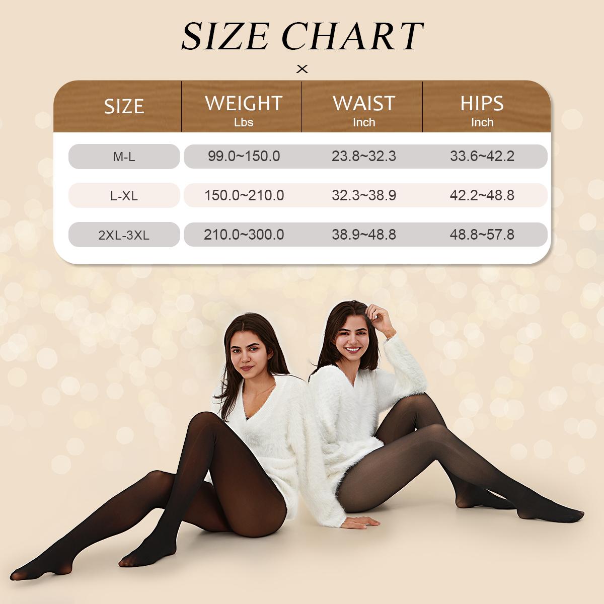 Tivira Fake Translucent Fleece Lined Tights - Original Sheer Nude Skin Effect Winter Thermal Leggings, High Waisted Slimming Tummy Control Pantyhose, 5 Available Colors, Size M L XL 2XL, Indestructible Quality $100 Guarantee, One Seam Design, Warm Tights