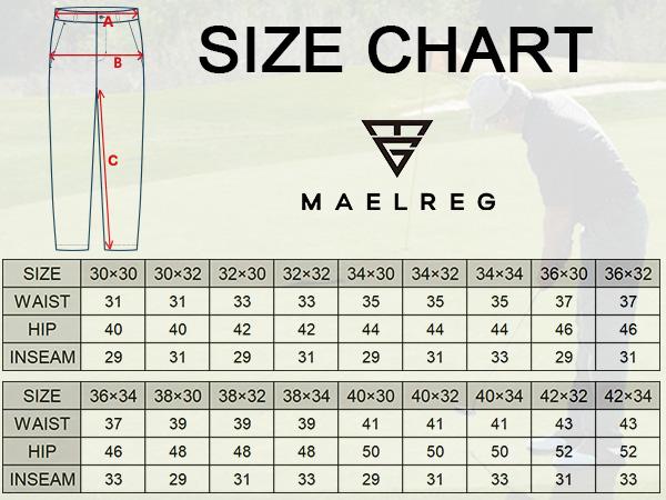 MAELREG Mens Plain Waterproof Pants, Lightweight Stretch Golf 5-Pocket Workwear Utility Trousers Outdoor Menswear