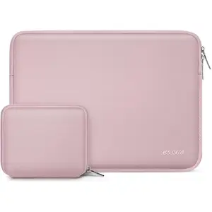 MOSISO Laptop Case 13.3 inch, 13-13.3 inch Laptop Sleeve Bag Compatible with MacBook Air/Pro 13/Pro 14 M5 M4 M3 M2 M1, HP Dell ASUS Lenovo, Neoprene Computer Sleeve Bag with Small Case, Baby Pink