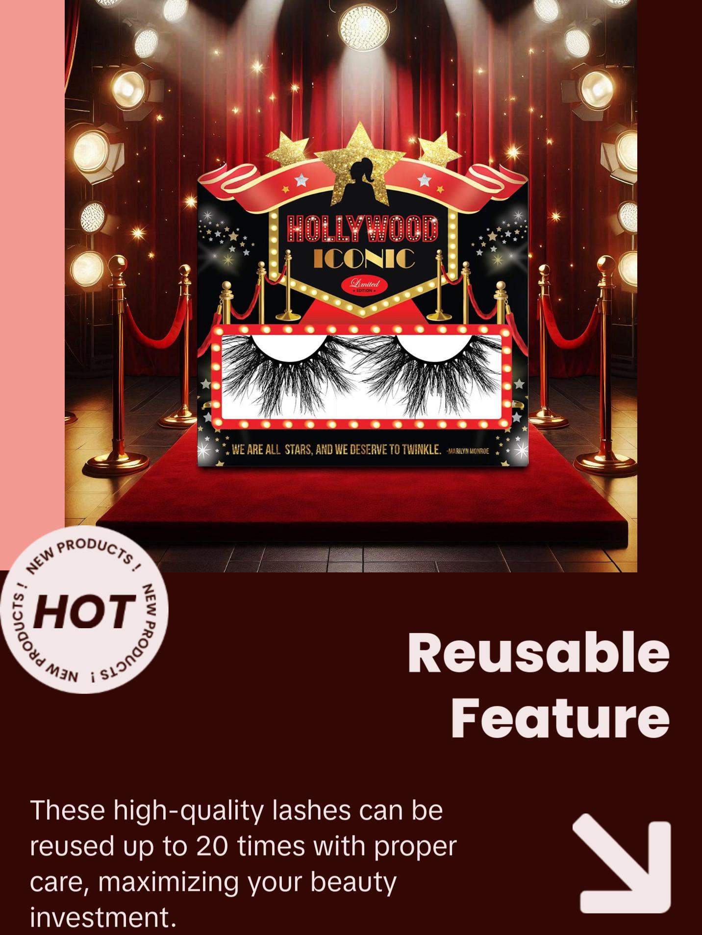 WEHO Mink Eyelashes – 20mm Real Mink Fur Lashes with Flexible Band for Night-Out Glam