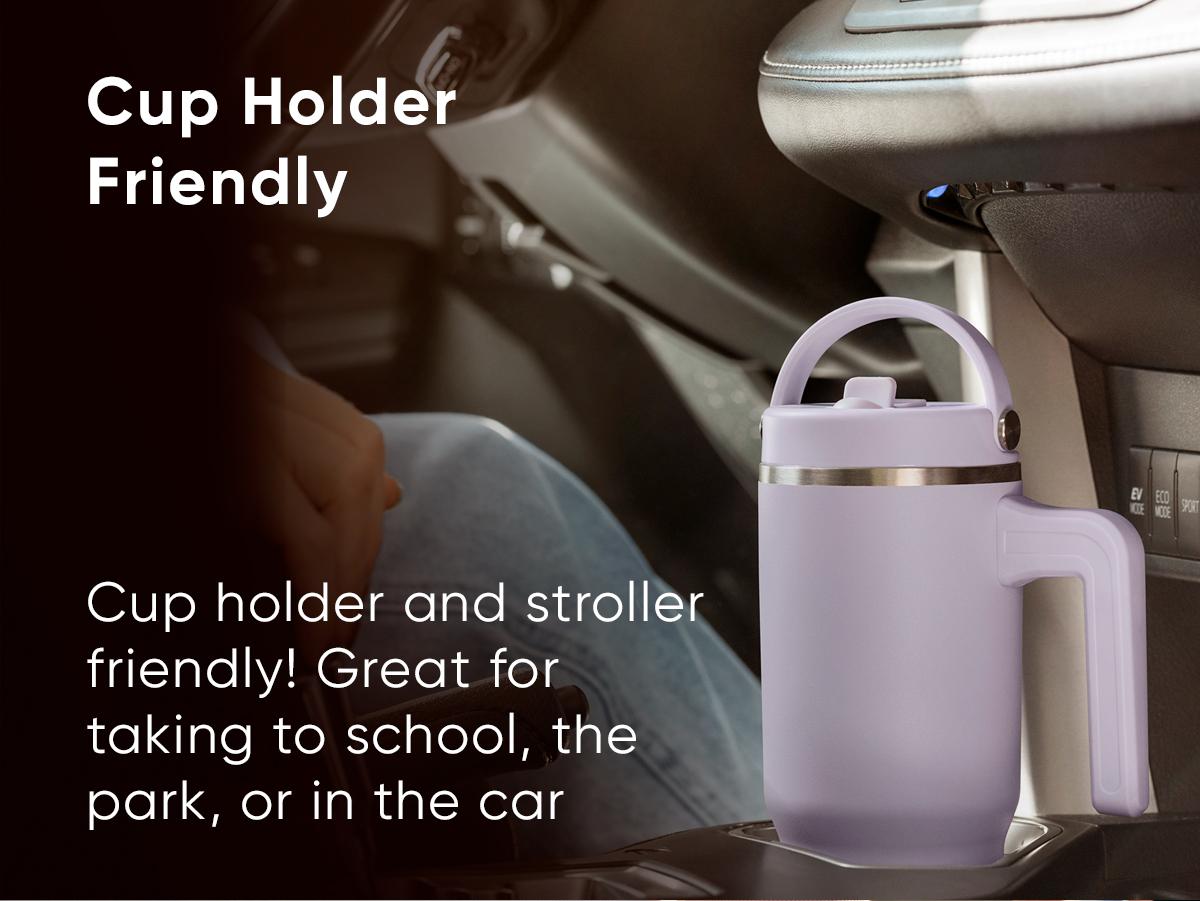 18oz Kids Voyager Tumbler with Handle and Flip-Up Straw Lid | Spill Proof and Leak Resistant | Reusable Stainless Steel Water Bottle