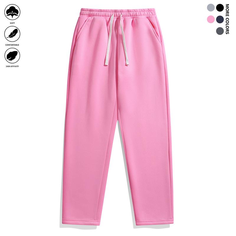 Men's Casual Jogger Pants - Elastic waistband with drawstring design, side pockets, autumn and winter athletic style full-length pants, comfortable fabric, durable material suitable for sports, workouts, and outdoor activities solid fashion sweatpants