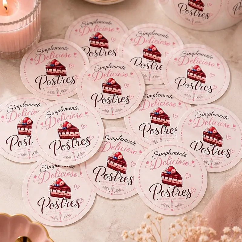 Custom Waterproof Vinyl Stickers 2x2 | Personalized Logo Stickers | Small Business Packaging Labels