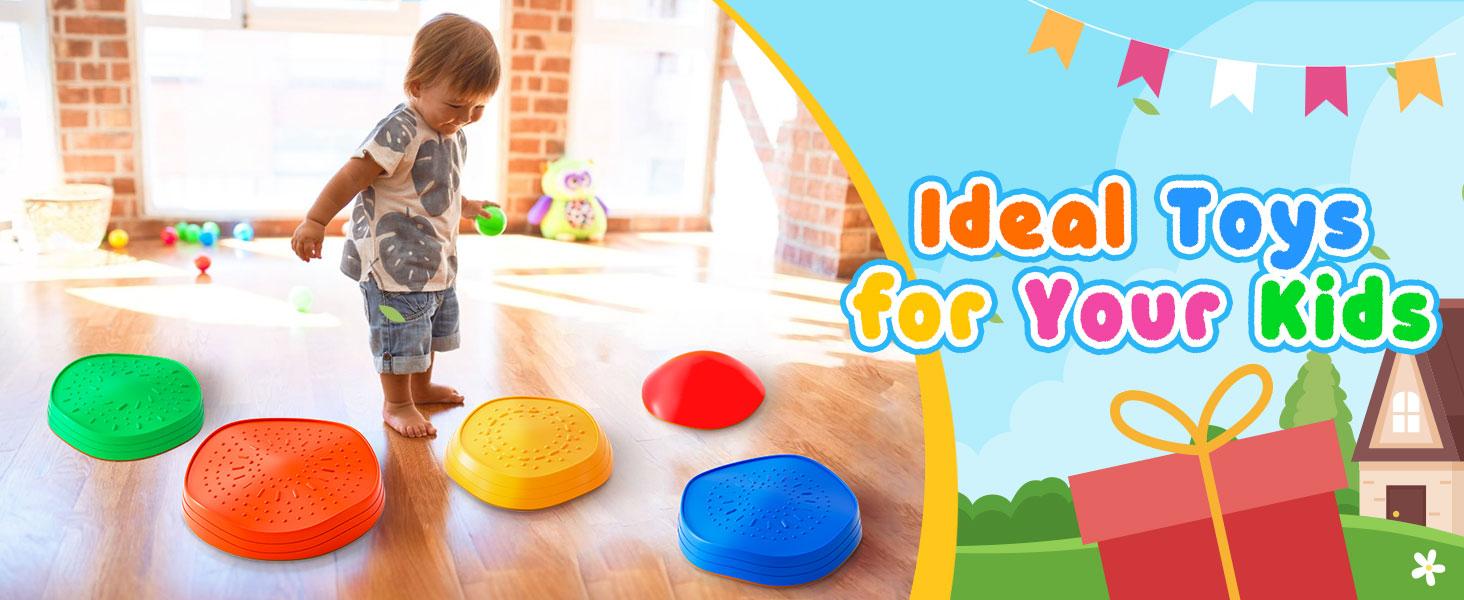 Non-slip Balance Training Boards, 5 Counts/set Colorful Balance Stepping Stones for Indoor & Outdoor, Coordination Training Sensory Toys, Outdoor Fun, Spring