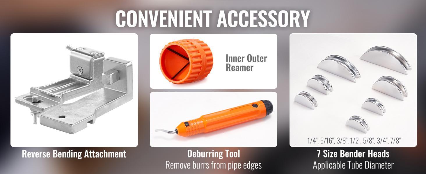 VEVOR Pipe Tube Bender, 1/4"-7/8" O.D. Ratcheting Tubing Bender, 90° Forward/Reverse Pipes Bending Tools with 7 Dies and Pipe Cutter for HVAC Air Conditioning Refrigerator Repair VEVOR Pipe Tube Bender, 1/4"-7/8" O.D. Ratcheting Tubing Bender, 90° Forward/Reverse Pipes Bending Tools with 7 Dies and Pipe Cutter for HVAC Air Conditioning Refrigerator Repair