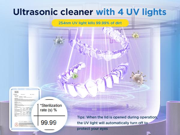 Dental Ultrasonic Retainer Cleaner Machine: 45kHz Dental Cleaning Pod with Digital Timer & 200ML, Deep Cleaning for Dentures, Mouth Guards, Aligners, Night Guards, Braces, Toothbrush Heads & Jewelry