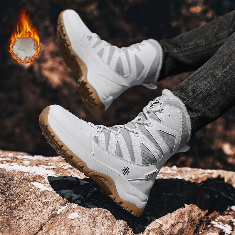 Unisex Winter Snow Boots Waterproof Shoes Walking Comfortable Hiking Tennis Booties Furry Mid Calf Warm Lightweight White Boy Footwear Bota Tactical Bedroom