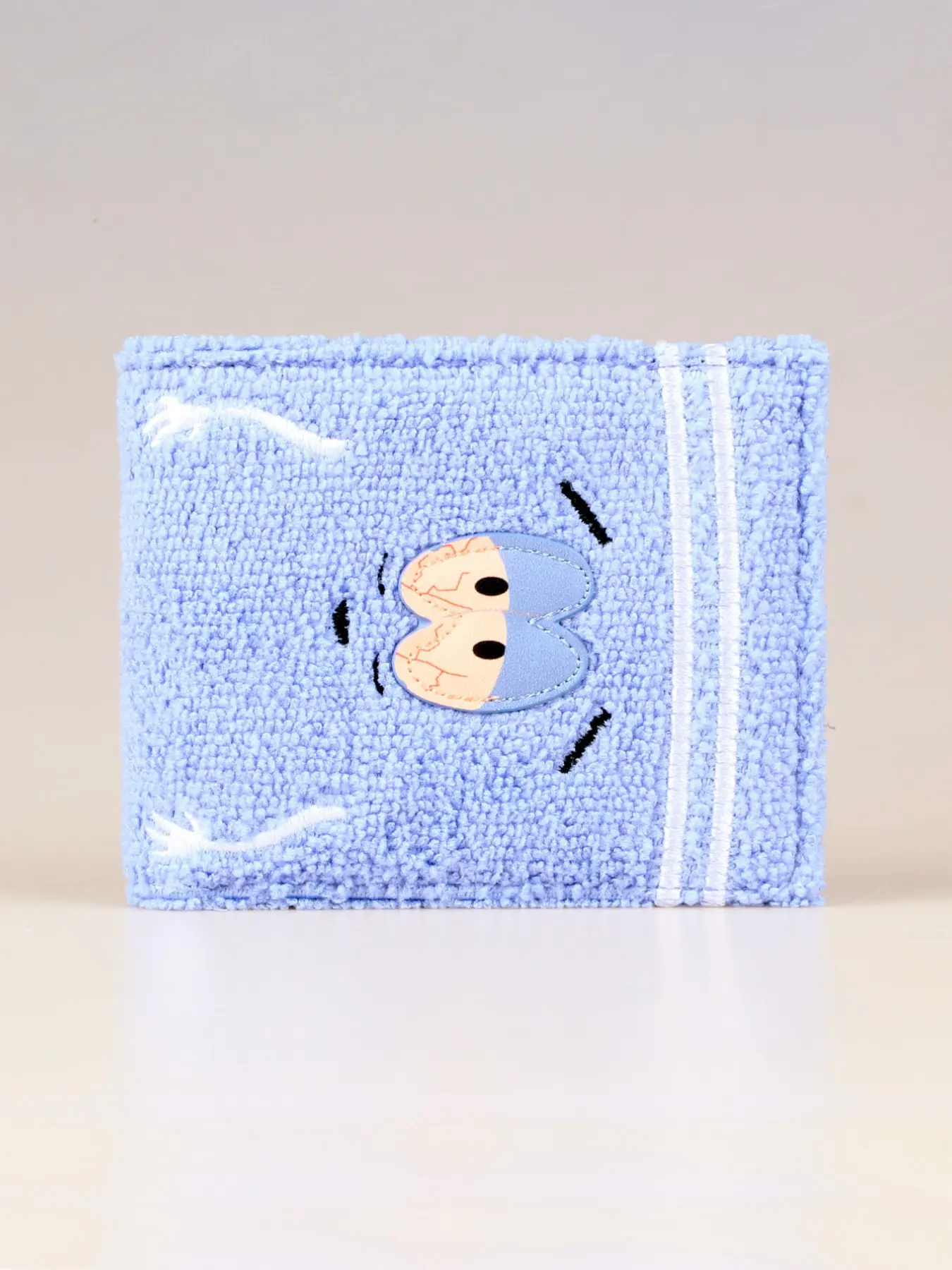 Men's Blue Towel Cloth High-Quality Bifold Card Slot Wallet, Fashion Personalized Cartoon Patterns Card Holder with ID Window, Stylish and Durable Fashionable Wallet