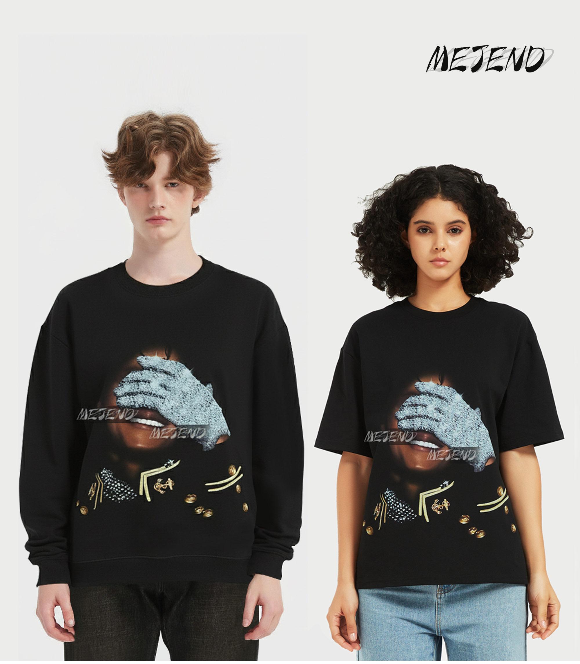 Mens Graphic Tees, 100% Cotton, Mens Hoodie, Rhinestone shirt, Comfort Shortsleeve Casual, Streetwear tee, MeJend Sweatshirt for Men & Women