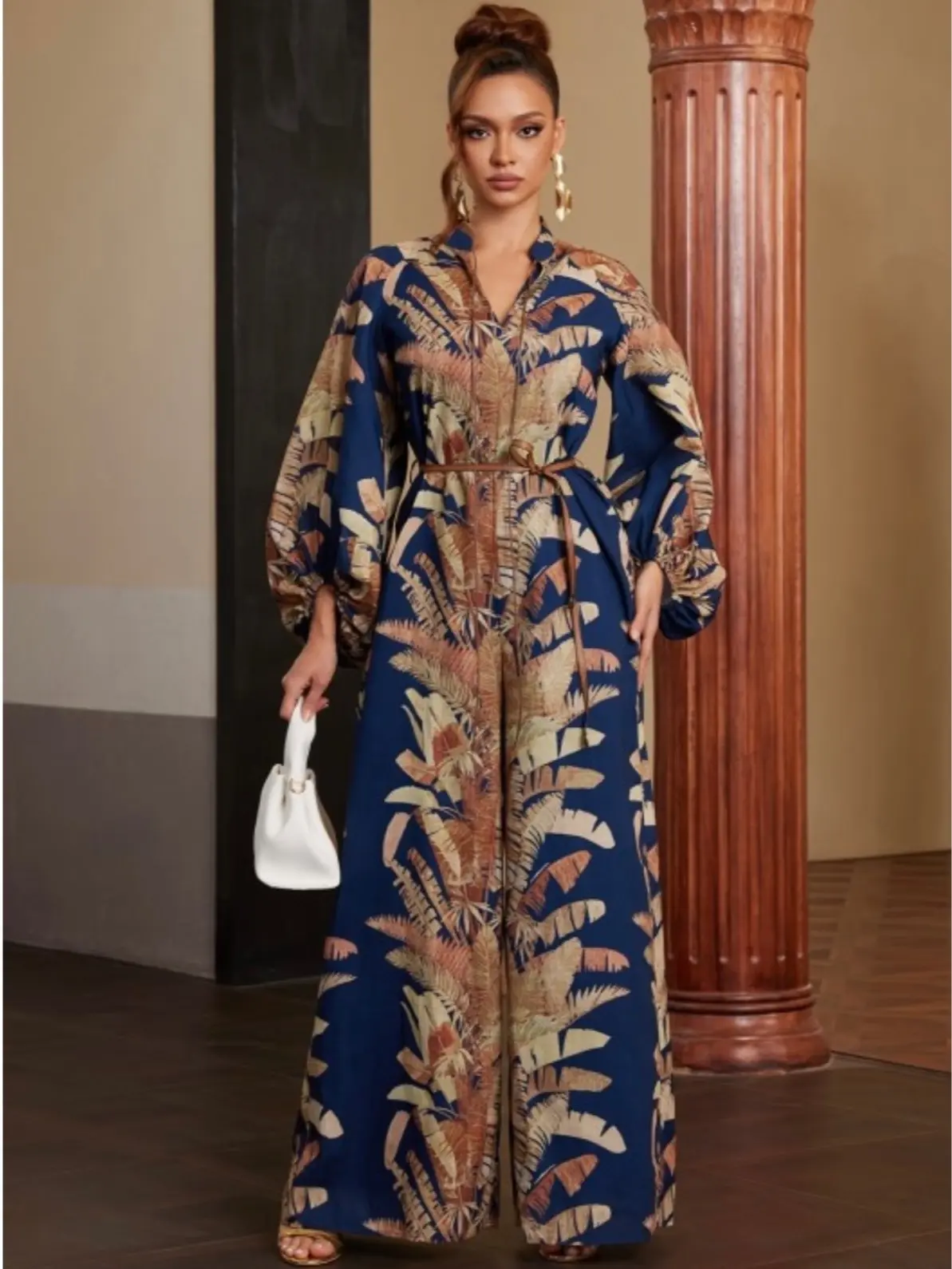 Tropical Oasis Silhouette Jumpsuit Featuring a Striking Botanical print Jumpsuit