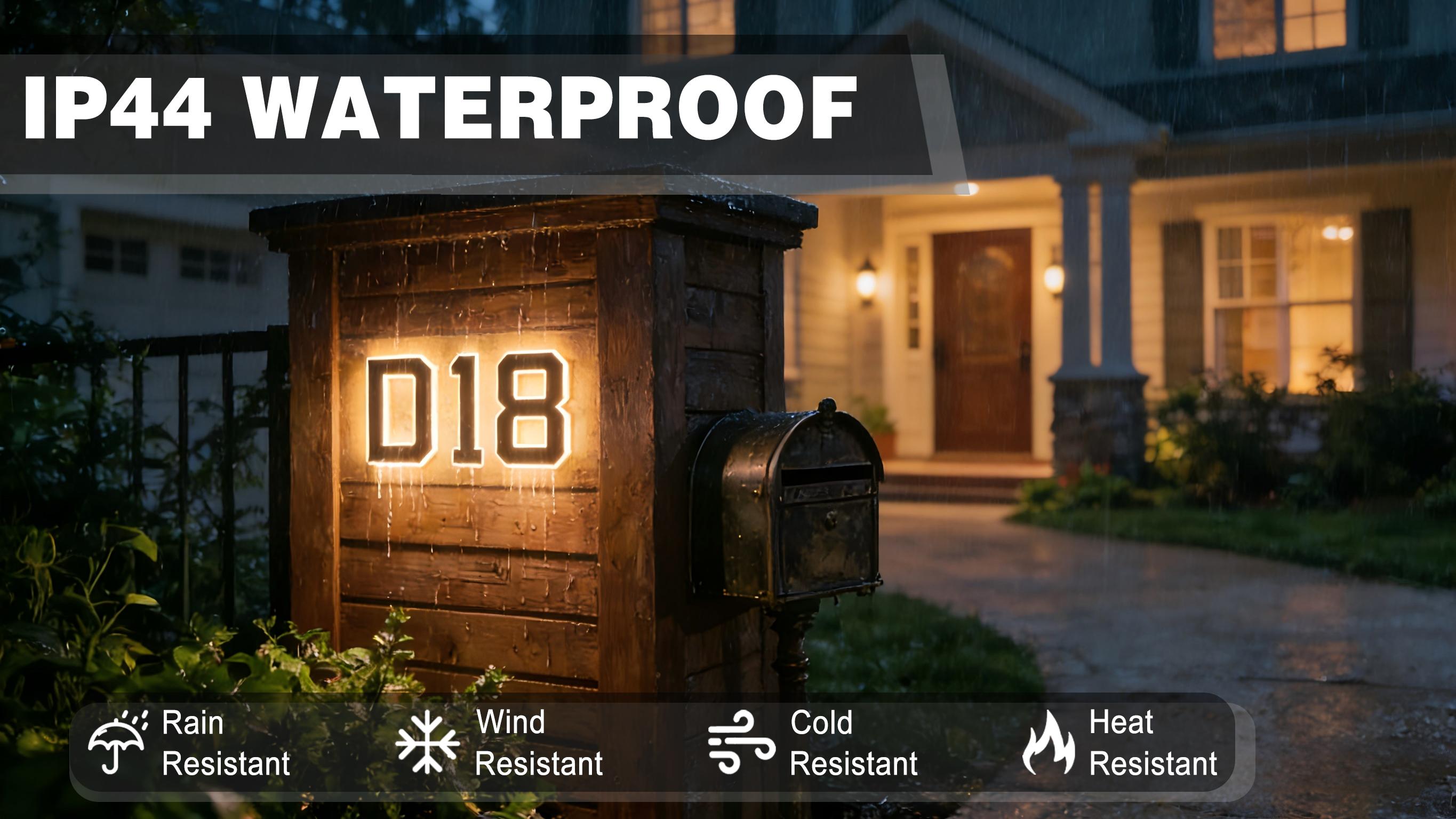 ISUNMEA Solar Lighted House Numbers 9 Inch Waterproof LED Address Signs for Outside Modern House Numbers with Large Personalization Options,Decorate your door number, DIY personalisation.Modern Farmhouse Illuminated Sign Light Two Size Options