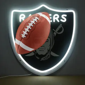 Football Neon Signs for Bar,Neon Signs for Man Cave or Garage Birthday Gifts,Team Logo Light Up Sign for Bar Dorm、 Party、 Game Room 7