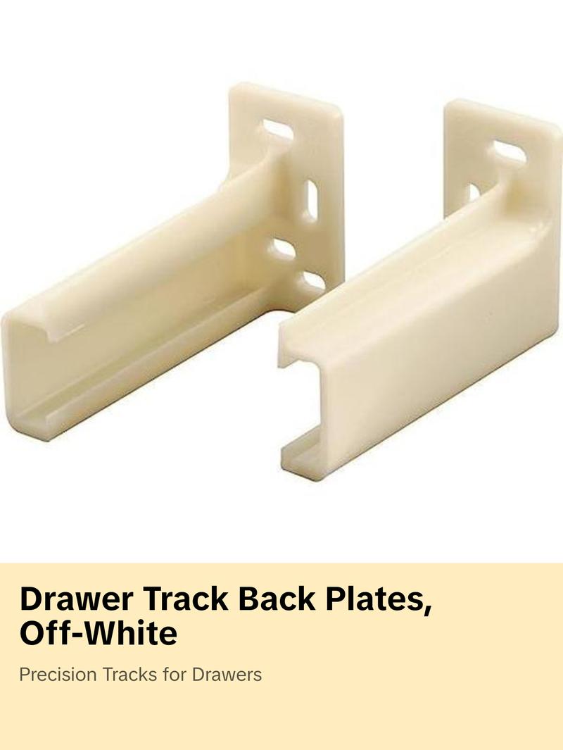 Mobile Home Parts Direct Drawer Track Back Plate, 3/8 In. x 1 In., Plastic, Off-White (1 Pair)