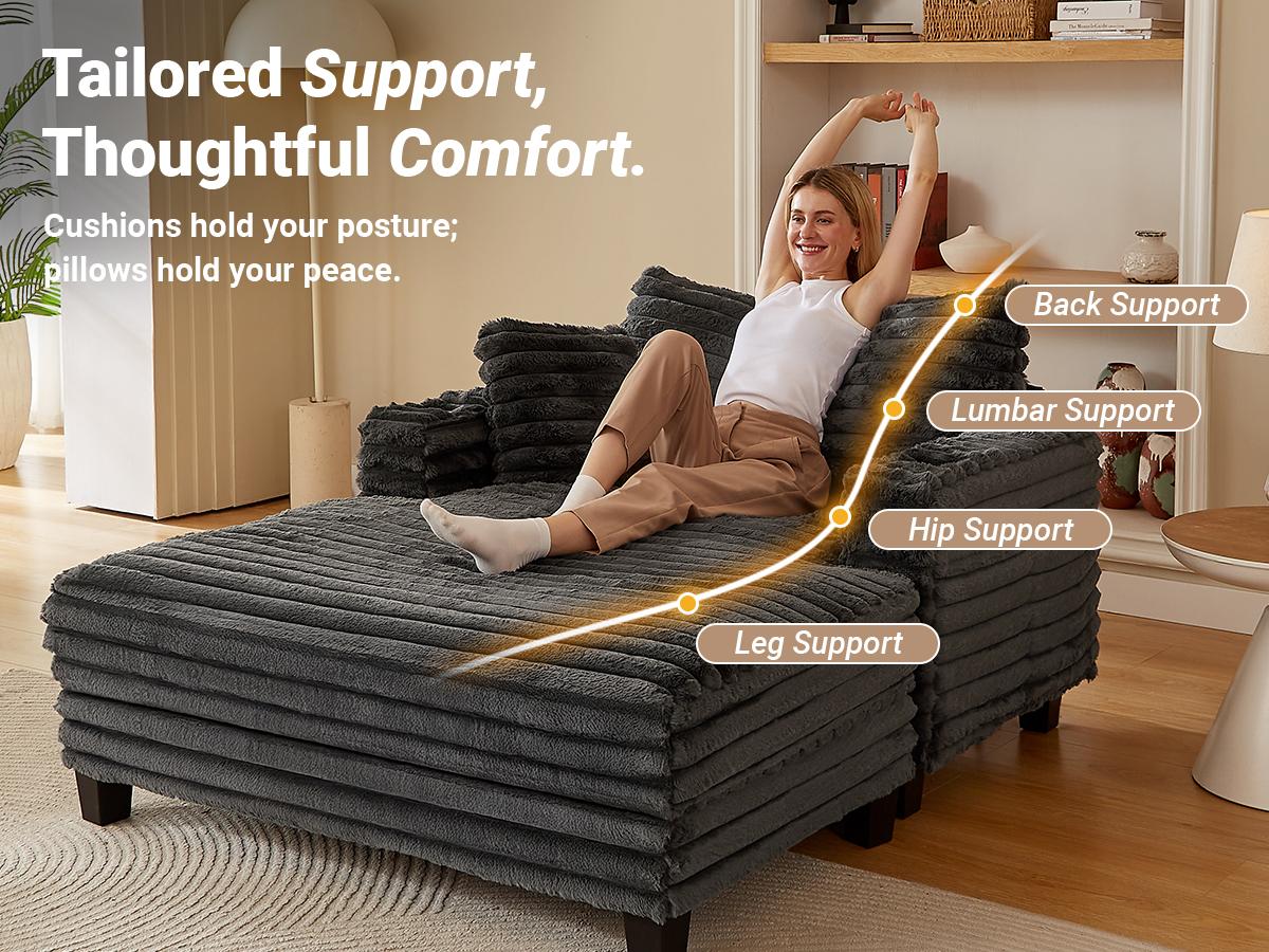 Amsleekey Oversized Corduroy Lounge Chair – Extra Deep Chaise Sofa for Reading, Napping & Living Room Relaxing Amsleekey Oversized Corduroy Lounge Chair – Extra Deep Chaise Sofa for Reading, Napping & Living Room Relaxing