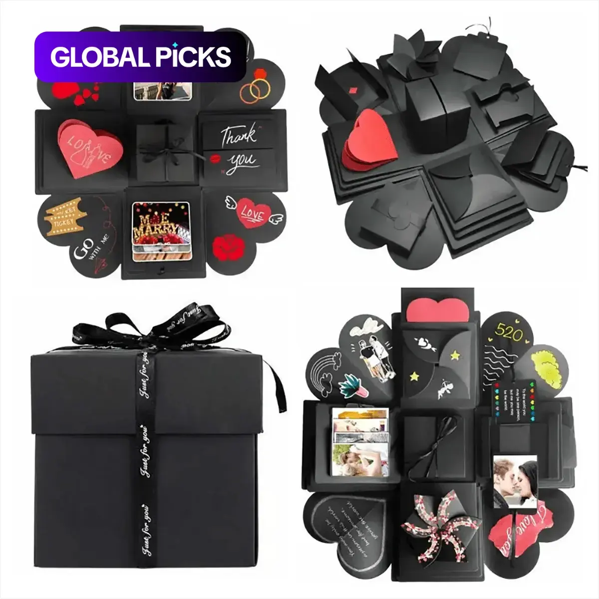 DIY Surprise Gift Box, Romantic Gift Box and Love Memory Scrapbook, Themed Album Box for Wedding, Birthday, Anniversary, Valentine's Day and Christmas Gifts #GLOBAL PICKS