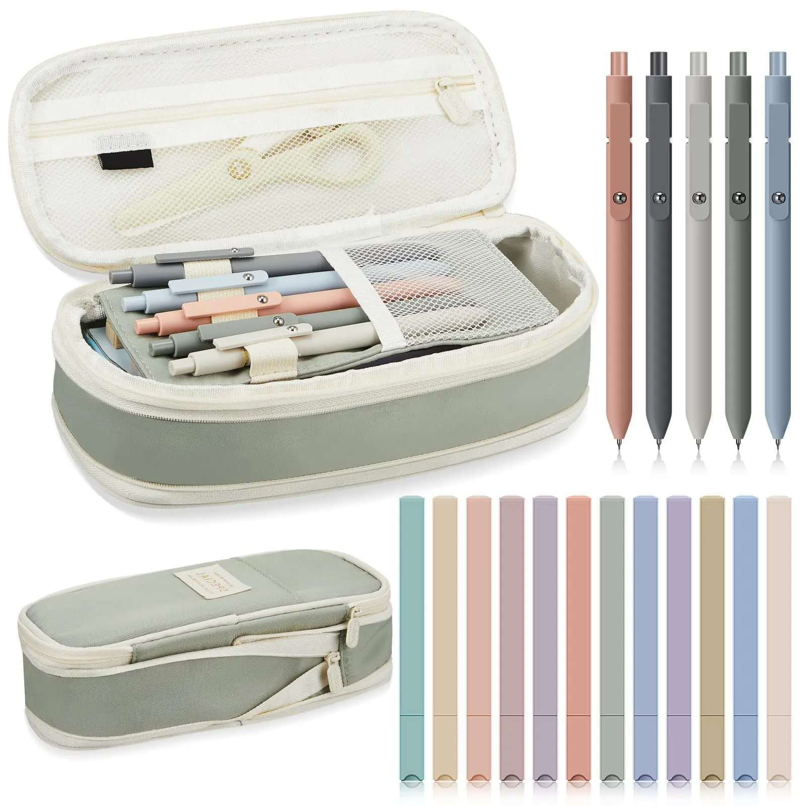 Gejoy School Supplies 18/45pcs Back to School Gift with Big Capacity Pencil Case Colorful Highlighter Quick Dry Pen Stationery Gift for Students Teacher Teenagers College, Office Supplies, Bible Study Supplies,dorm essentials,home decor