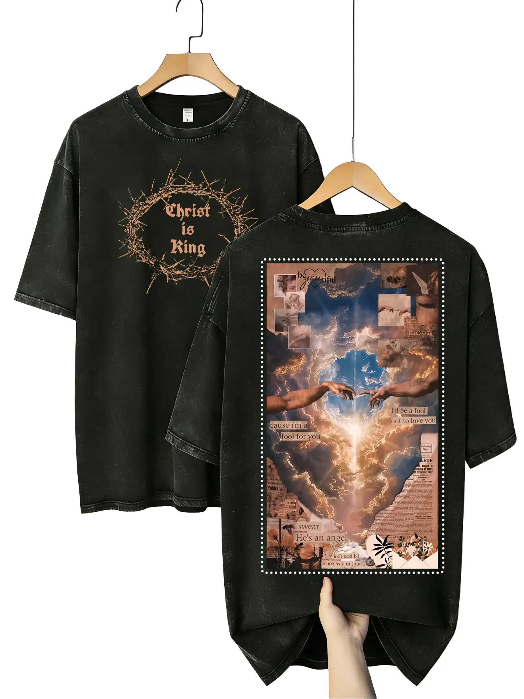 Jesus Christ Cry Washed T-Shirt, Jesus Cry Tee, Jesus Tshirt, Cross Tee, Christian Apparel Streetwear Menswear Oversized Top Men and Women