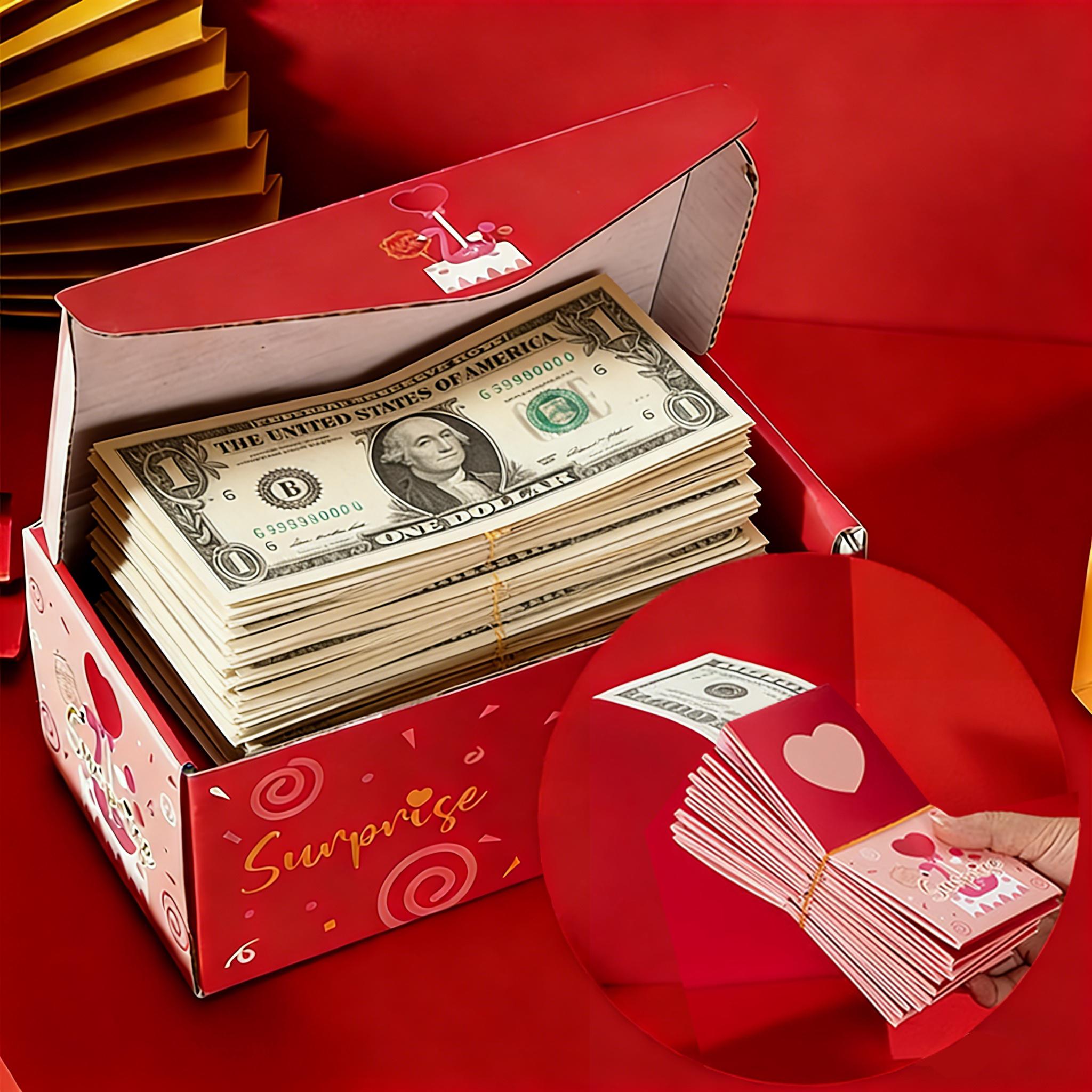 Surprise Gift Box, Exploding Cash Gift Box, Valentine's Day Gift, Unique Folding Pop-Up Red Envelope Gift Box, Luxury Gift Box for Birthdays/Anniversaries/Valentine's Day/Proposals/Cash Explosion