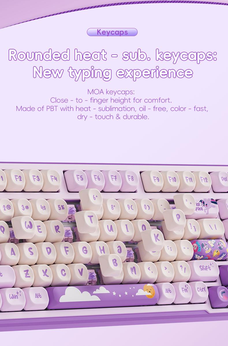 My Little Pony MLP GK01 & MS08 Combo Bluetooth Wireless Dual-mode Pink Silent Keyboard Mouse Set Ergonomic Office Girls Gift for Laptop & Tablet High-value Gaming Peripherals