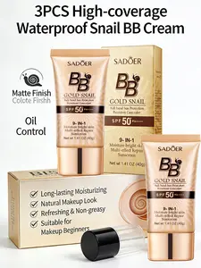 3PCS Weekly Deals High-Concealing Waterproof Snail BB Cream - 40g. An easy-to-apply concealer that is highly waterproof, long-lasting, oil-controlling, and provides a matte for a natural look. for makeup beginners and a top gift choice. regalo belleza