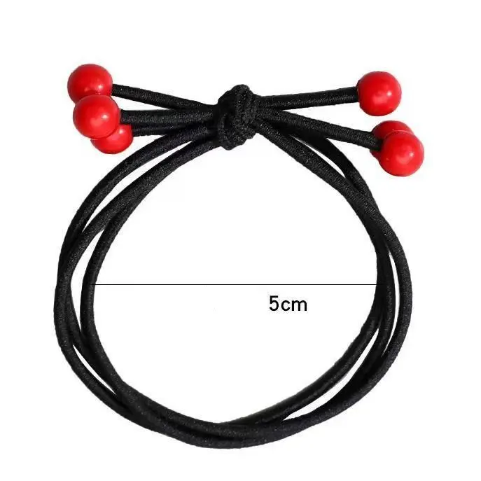 5cm Beaded Scrunchie with Red Bean, Fashionable Hair Accessory, Versatile Convenient Stylish Scrunchies for Hair Suitable for Daily Occasions, Fashionable Hair Accessories