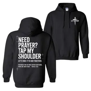Need Prayer Hoodie & T-Shirt– Tap My Shoulder Let’s Pray Christian Faith Hoodie, Bible Verse Matthew 18:20 Religious Hoodie, Inspirational Christian Apparel, Unisex Cozy Fall Winter Faith Outfit