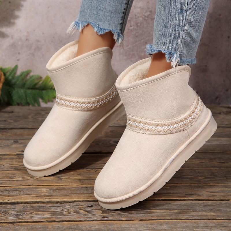 Mysoft Women's Faux Lambswool Bohemian Style Snow Boots, Winter Warm Fur Shoe, Womensfashion Footwear, Comfortable Walking Boots for Women, Ideal Valentine's Day Gift