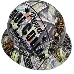 Blue Collar Proud American - Custom Hydro Dipped Full Brim Hard Hat