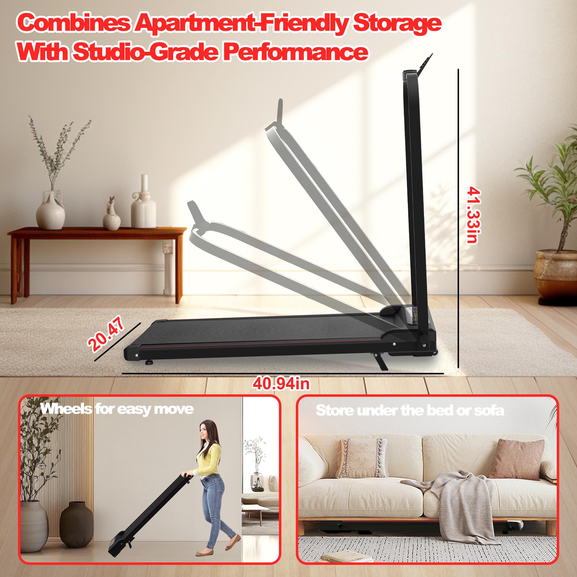 【SAVEYOUR】Foldable 2-in-1 Treadmill & Under Desk Walking Pad with Vibration Pad,Portable Treadmill with Handlebars, Incline & Remote for Home Cardio in Small Spaces, Office Apartment Fitness Equipment 【SAVEYOUR】Foldable 2-in-1 Treadmill & Under Desk Walking Pad with Vibration Pad,Portable Treadmill with Handlebars, Incline & Remote for Home Cardio in Small Spaces, Office Apartment Fitness Equipment