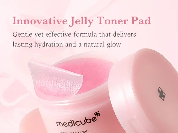 [medicube] PDRN Pink Collagen Gel Toner Pad | PDRN Jelly Toner Pad | 99% Salmon DNA, PDRN, Uneven skintone | Korean Skincare