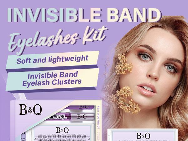 Flora Kit l B&Q Ultra-Thin Invisible Band Natural Look Cluster,featherlight and wispy Eyelashs for DIY Extensions at Home,C Curl 8-18mix Lightweight Vacation Fake Lash Makeup Cosmetic Feb Stockup