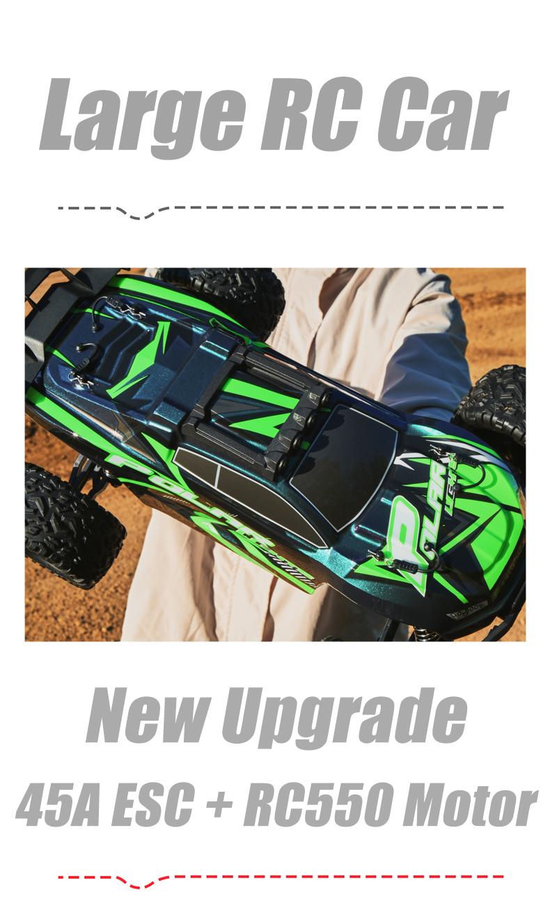 1:8 Scale High Speed Off Road Fast RC Cars for Adult Boys, All Terrain 45KM/H Racing Truck, 2.4Ghz Remote Control, LED Lights, 1 Rechargeable 2600mAh Battery, Birthday Christmas Birthday Party Gifts