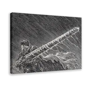 Anime Canvas Wall Art Anime Poster Berserk Anime Wall Art Berserk Guts Print Berserk Black  White Poster Guts Cool Posterberserk Art