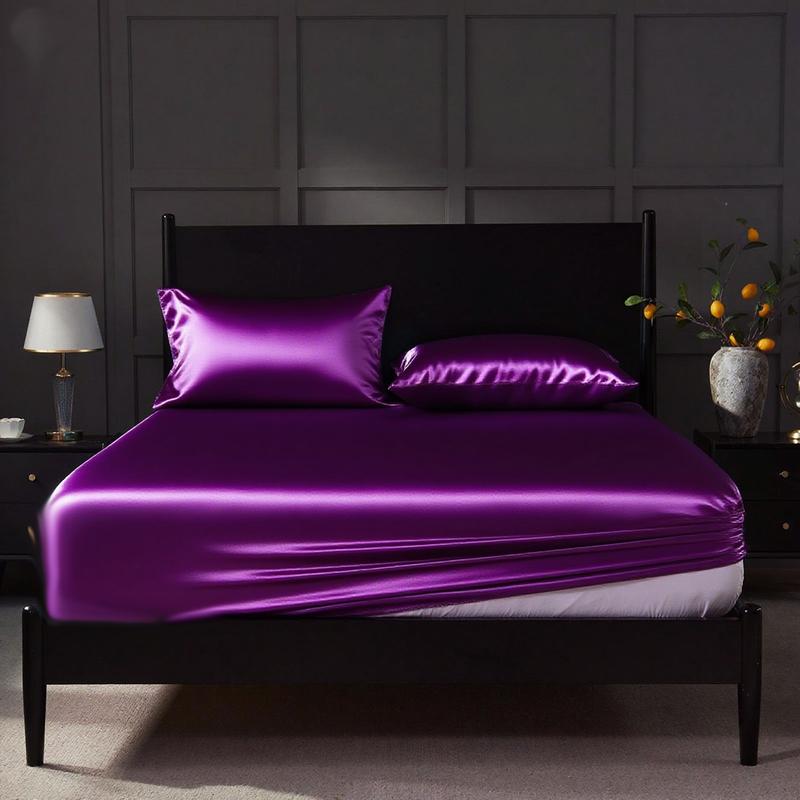 Cosybay Silky Satin Bed Sheet Set Twin/Full/Queen/King Size with Pillowcases, Luxury Fitted Sheet 3pcs (twin size only 2pcs（NO Top sheet）), Cooling Sheet with deep pocket up to 15", Soft, Wrinkle-Resistant,Hypoallergenic,Perfect Fit for Mattress topper