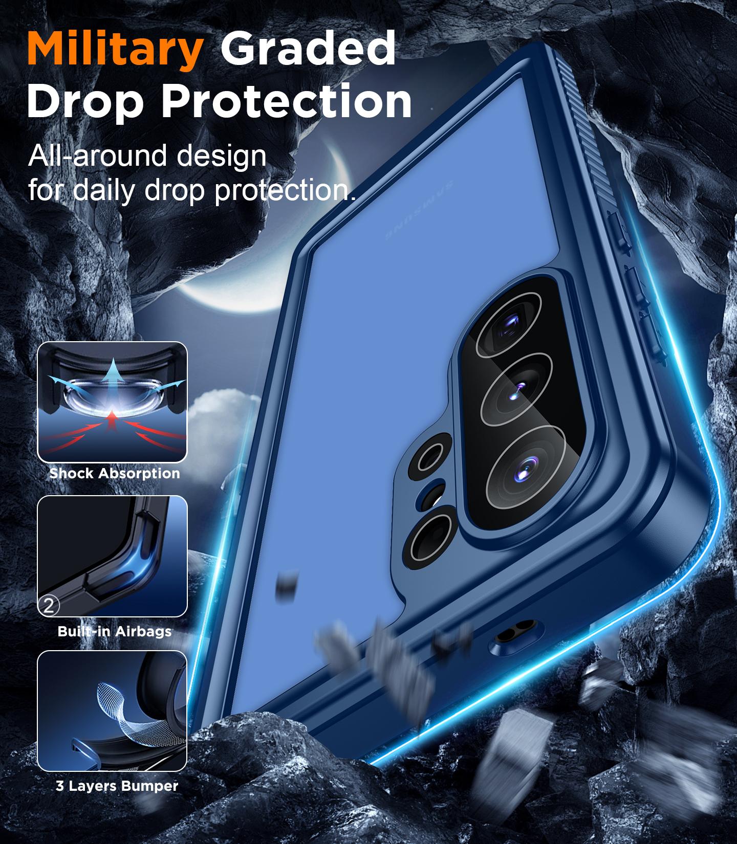 Temdan Designed for Samsung Galaxy S26Ultra Case Waterproof, Built-in Lens & Screen ProtectorMilitary Shockproof Dropproof IP68 Underwater Full BodyPhone Case-Blue/Black/Purple(2026)