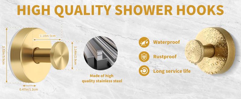 2 Packs Vacuum Suction Cup Hooks christmas gif  Gadgets Kitchen home essentials Drill Free Stainless Steel Suction Hooks bathroom accessories Waterproof Reuseable for Shower Bathroom Towel Hooks Shower Hooks Holders Shower Hooks Hanging Towels Loofah Robe