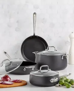 All-Clad Hard Anodized Nonstick 7-Piece Cookware Set Exclusively at Macy’s for Easy Cooking & Cleaning - Frying