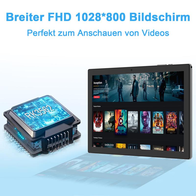 TikTokShopJumpstartSale,PEICHENG Android 15 Tablet 10.1" 18(6+12)GB RAM 128GB ROM Dual Camera Bluetooth Keyboard Mouse Stylus 2.4G/5G,For Valentine's Day Gift WiFi Type-C Charging Large Storage Portable Cellphone Smartphone PINK