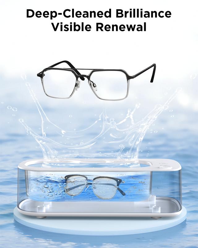 Ultrasonic Jewelry Cleaner Machine: 48KHz Ultra Sonic Cleaner for Dentures,Jewelry,Rings,Watch Band,Eyeglass,with Dual Cleaning Modes,350ML 304 Stainless Steel Tank,Gift for Mom, Wife,Daughter