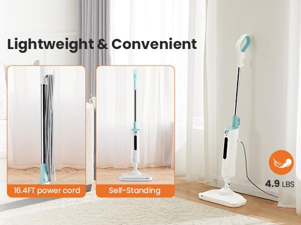 Steam Mop for Floor Cleaning, 2 Washable Pad, Lightweight Floor Steamer Cleaner for Hardwood/Tile/Laminate Floors Carpet
