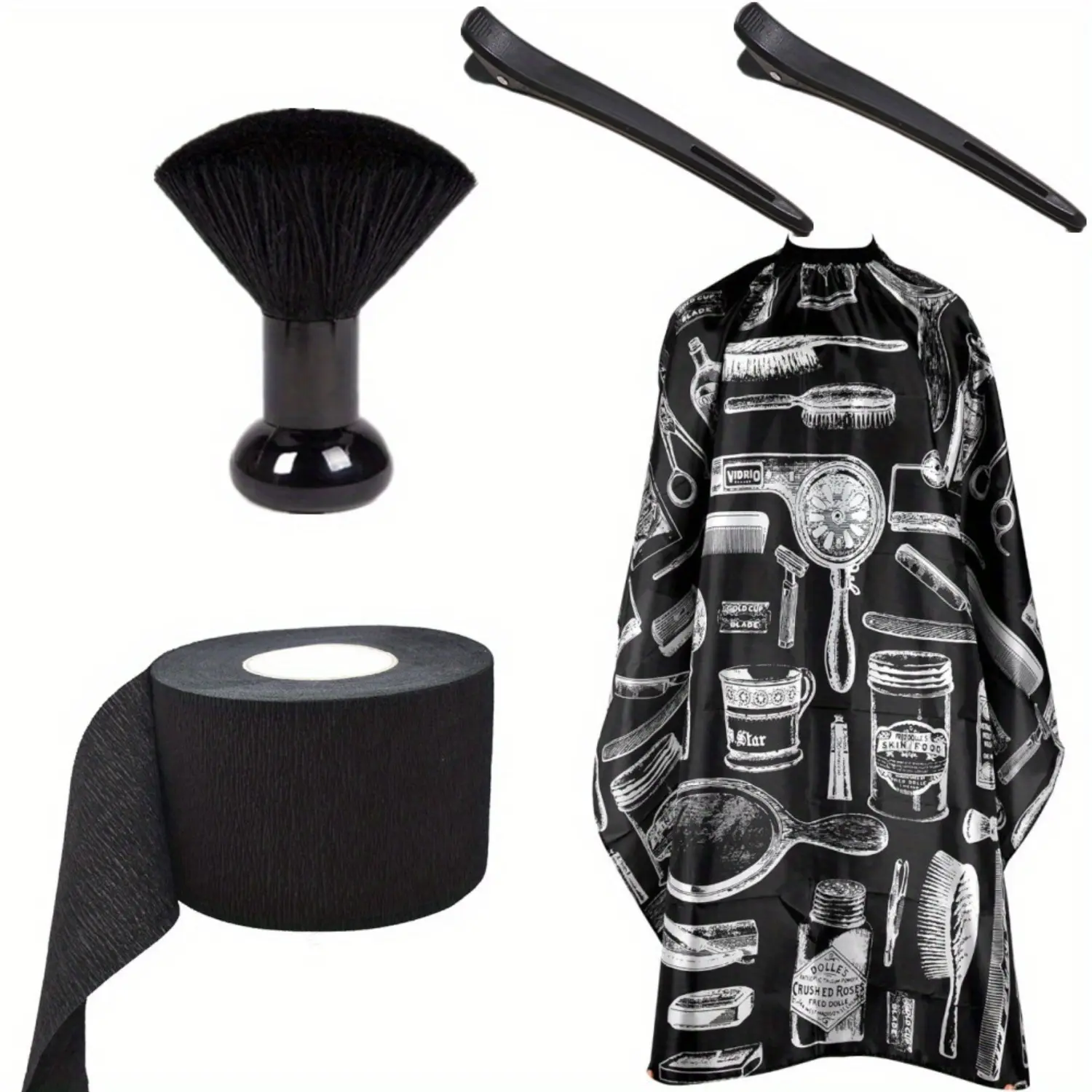 5 Pcs Hair Cutting Cape Barber Cape for Men Women,Barber Cape for Hair Stylist with Adjustable Neck Size Strips,Neck Duster Set Barber Neck Strips for Hair Cutting,Halloween Christmas Party Gifts,Home Supplies