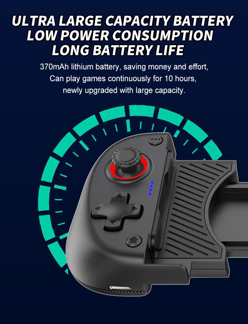 Mobile Phone Gaming Controller Wireless Bluetooth-Compatible Telescopic Gamepad with Cooling Fan for Switch/Android/PC Mobile Phone Gaming Controller Wireless Bluetooth-Compatible Telescopic Gamepad with Cooling Fan for Switch/Android/PC