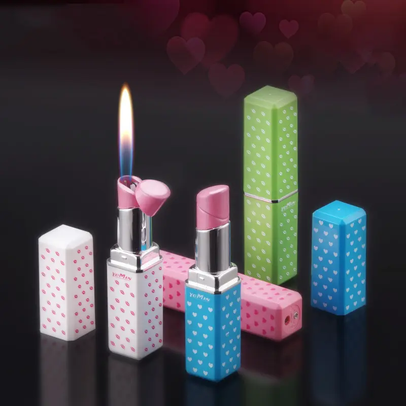 Taughch Creative Miniature Refillable Butane Lipstick Lighter - Lightweight Metal-Plastic Fire Starter, Women’s Fashion Decoration, Purse Kitchen Gadget, Unique Gift Idea, 28.8G, Compact