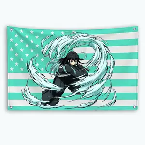 Muichiro 2 American Flag Anime Demon Slayer: Kimetsu No Yaiba Banner Outdoor Decor Decoration Garage Flags Tapestry Flag