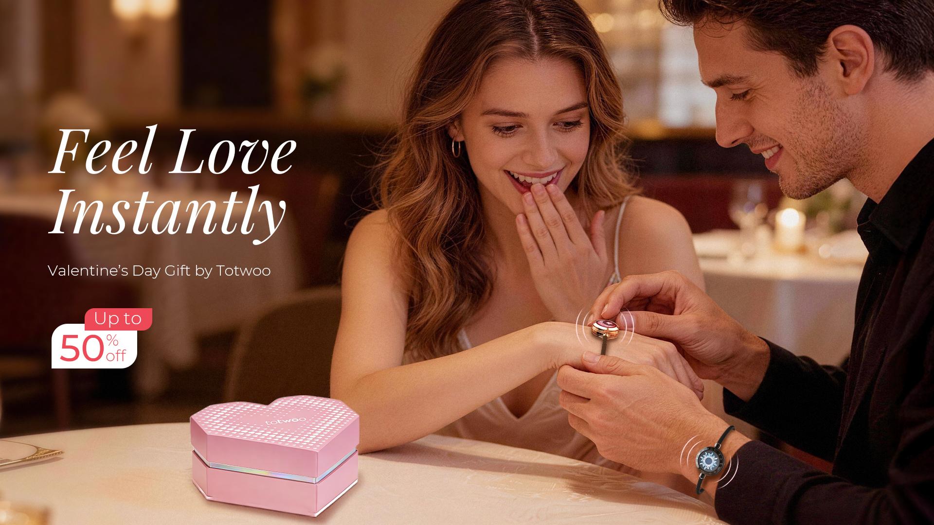 Totwoo Long Distance Touch Bracelets for Couples, Sun & Moon Design, Smart Love Connection, Best Gifts for Boyfriend, Girlfriend, Family & Friends, Relationship & Friendship Wearable Bracelets for Distance Love & Communication